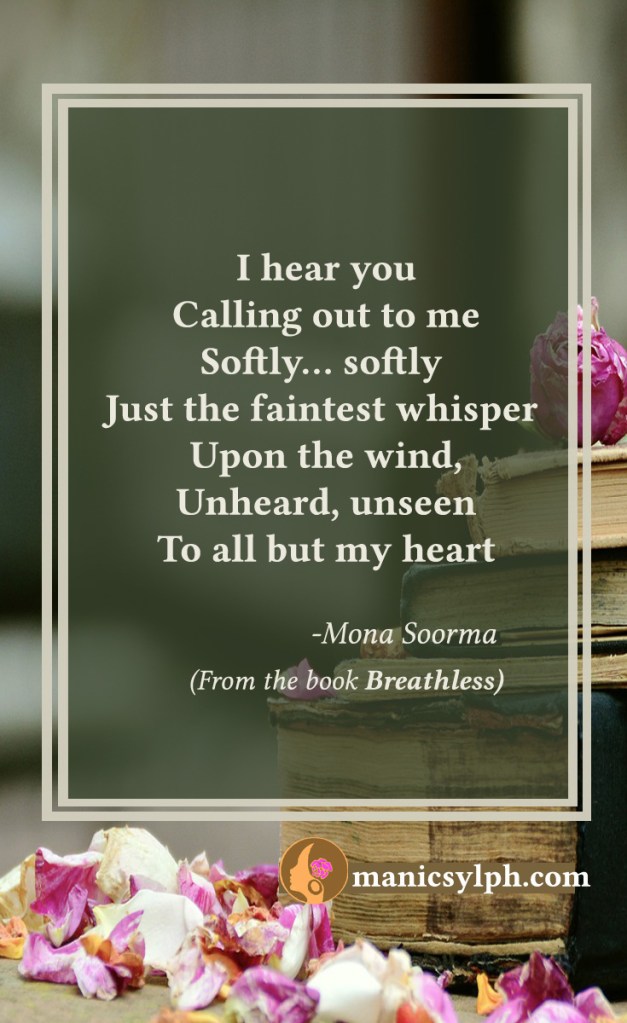Whispered Calls- Quote from the book BREATHLESS by Mona Soorma