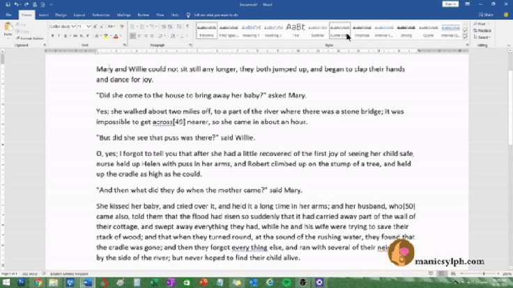 Animation showing how to write superscripts and subscripts in MS Word
