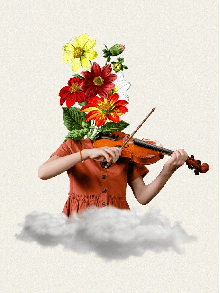 Violin Bloom Digital Art