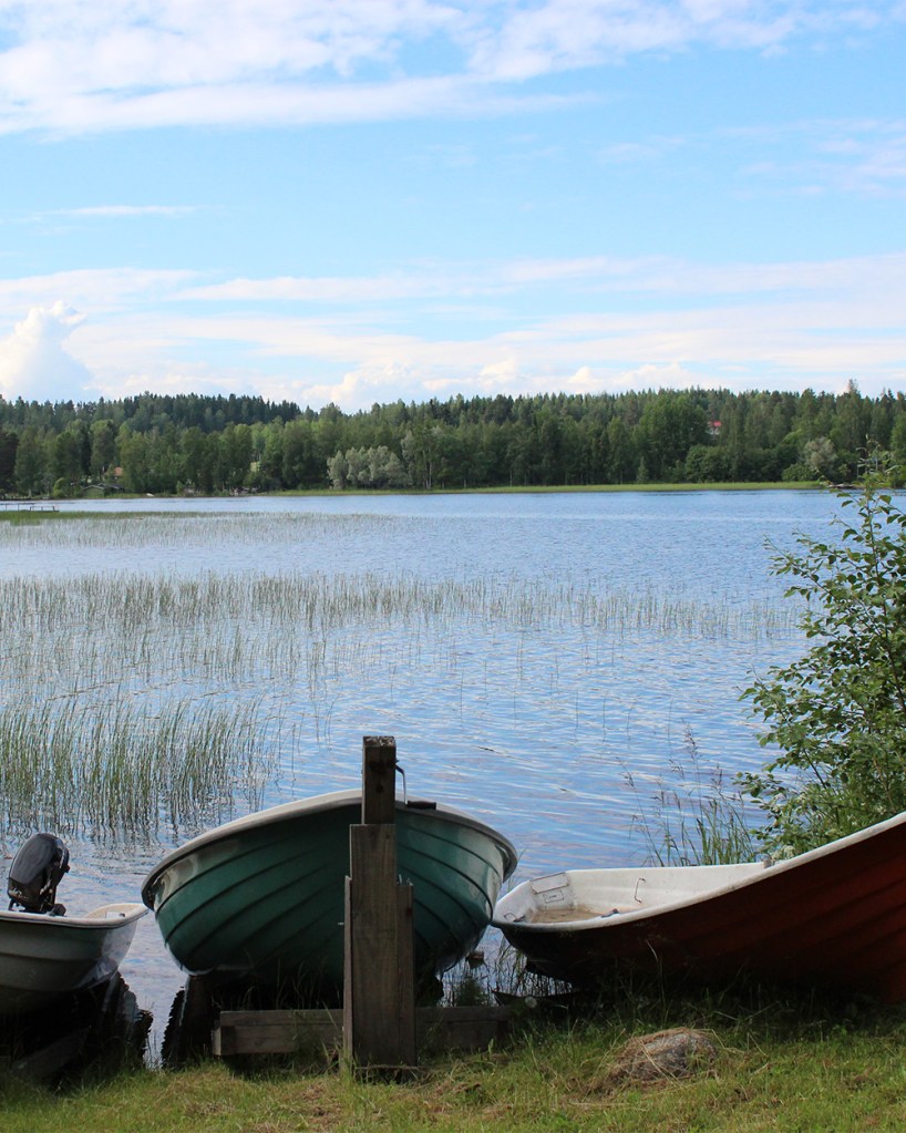 Boats on a river bank
