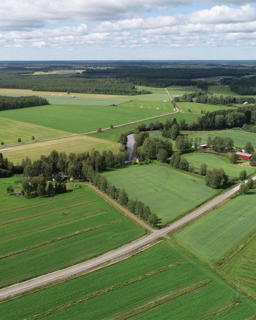 Ariel view of the fields in Finland