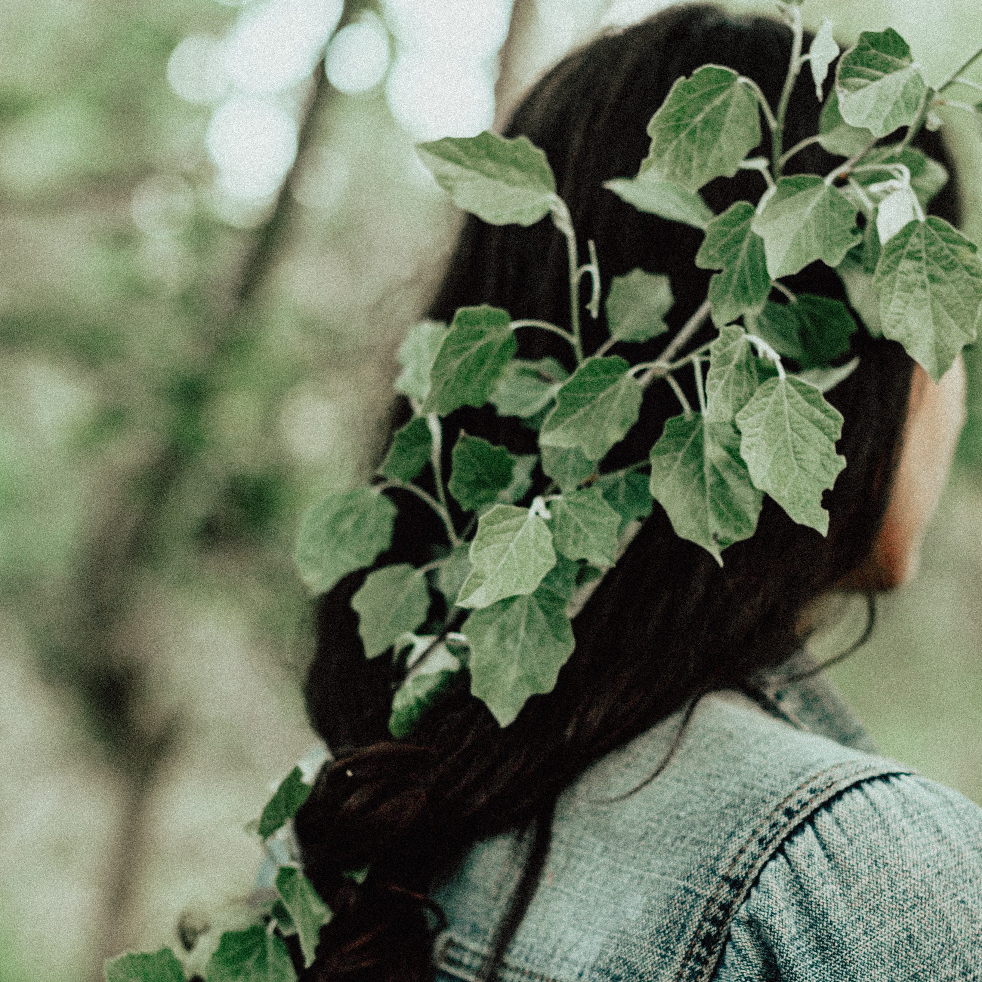 Woman with ivy in her hair