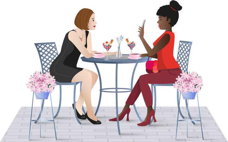 Two women having a conversation