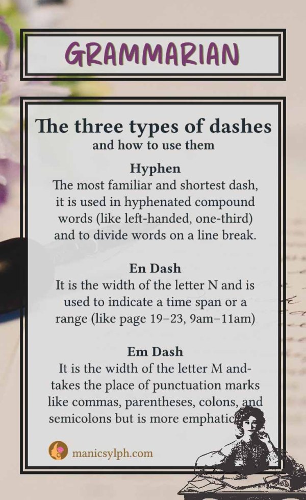 Grammarian- The three types of dashes and how to use them