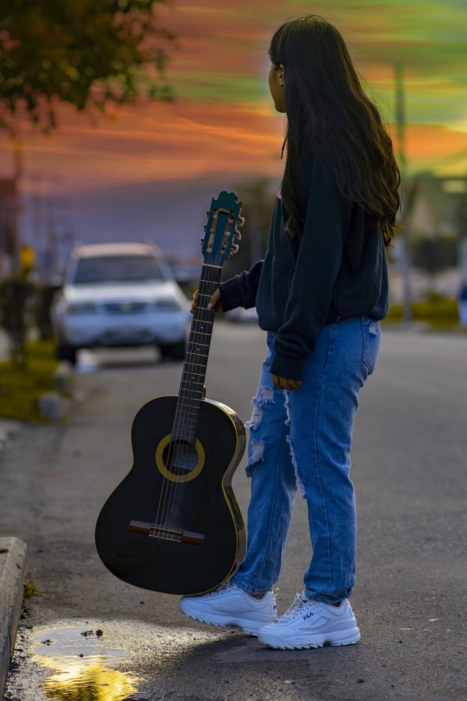 Singer with a guitar
