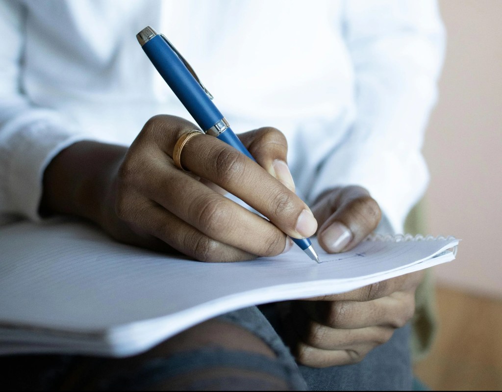 Black woman writing