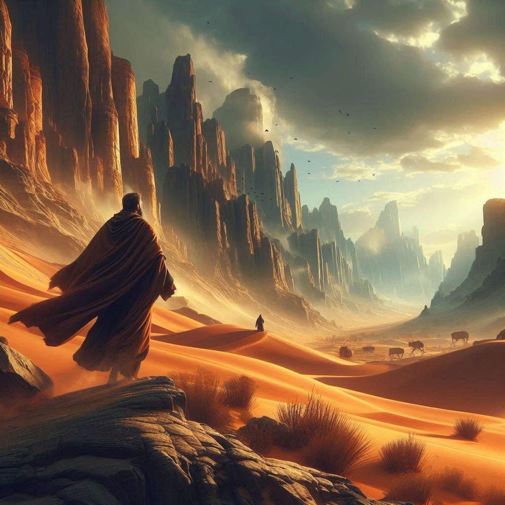 Exiled poet watching the shimmering sky