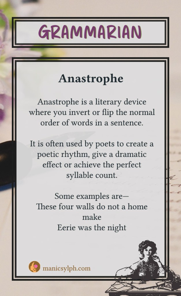 Grammarian ~ Anastrophe