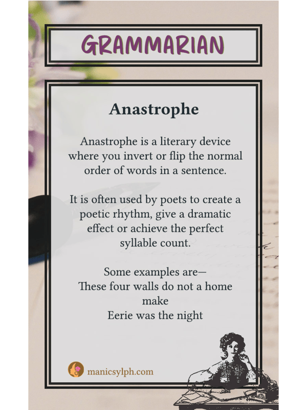 Grammarian ~ Anastrophe